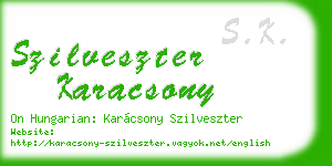 szilveszter karacsony business card